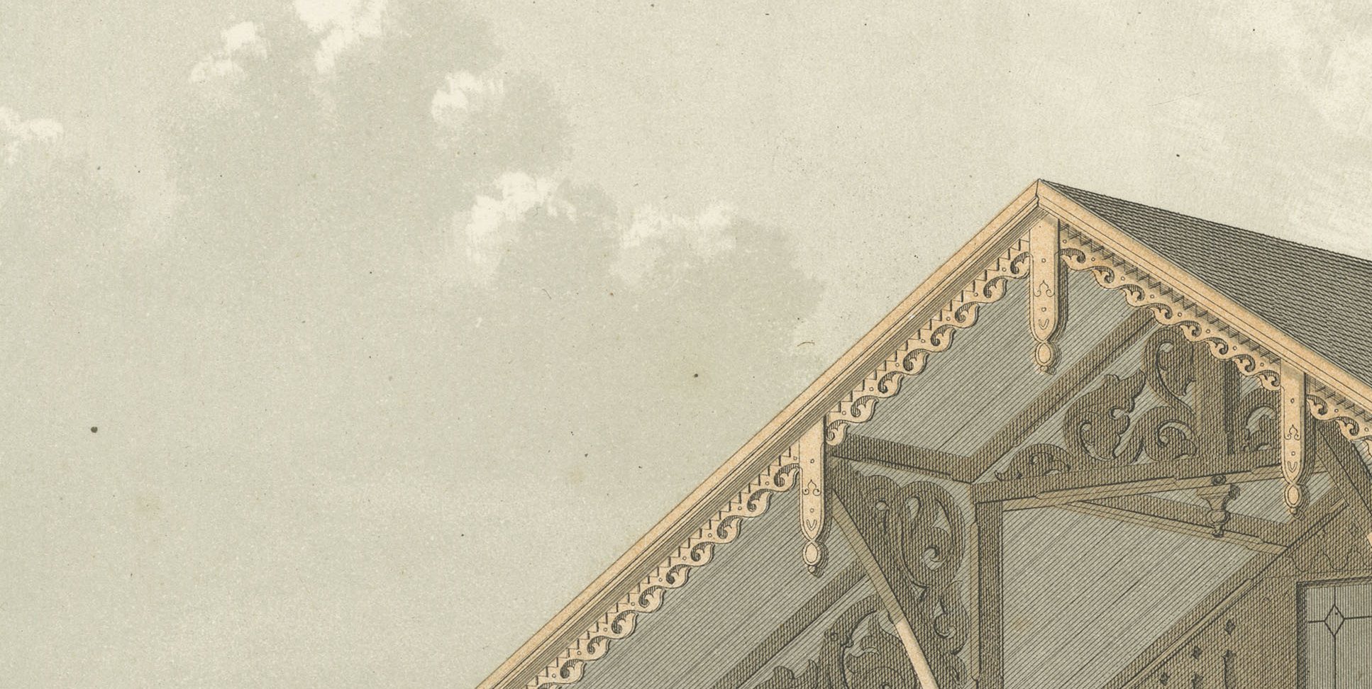 Swiss Chalet Aviary, Perspective, Dutch Architecture Print, Leliman, 1865-1866, view 4