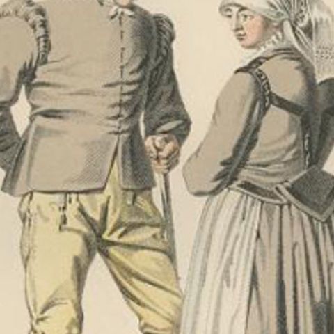 Antique Costume Print of Willands Härad in Sweden, c.1864, close-up 2