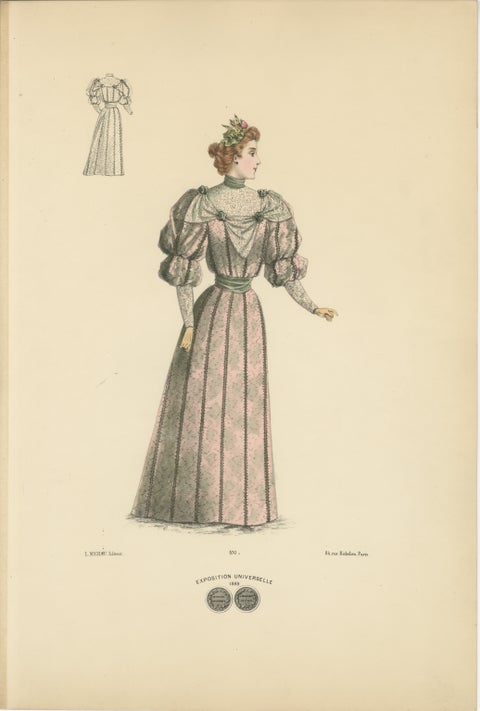 A Lithograph of Fashion Elegance at the Exposition Universelle, 1889, view 2