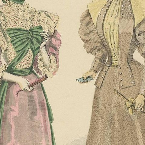 Antique Fashion Print Published by La Mode Illustrée No. 25, 1895, close-up 2