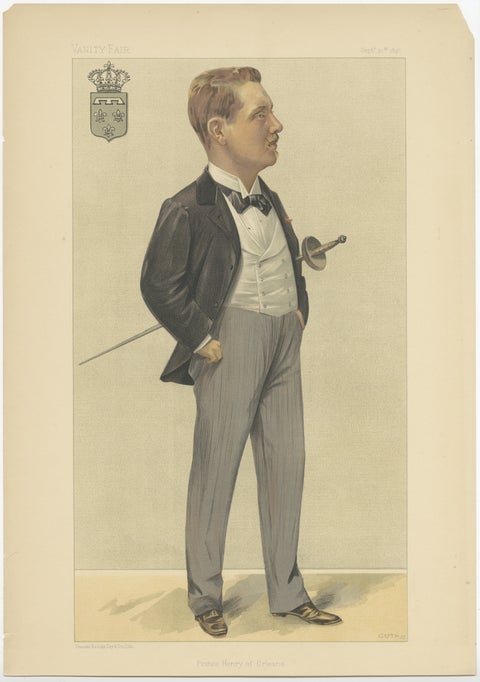 Royal Elegance: Prince Henry of Orleans, Fencing Nobleman, Vanity Fair 1897, view 2