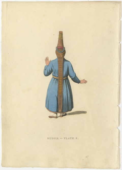 A Visual Journey through 19th-Century Russian Ethnic Attire, Engraved in 1814, view 4