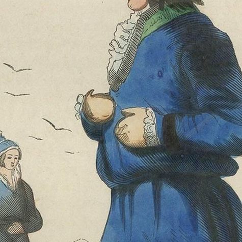 Laplanders in Traditional Winter Dress, Berghaus Ethnographic Print, 1855, close-up 1