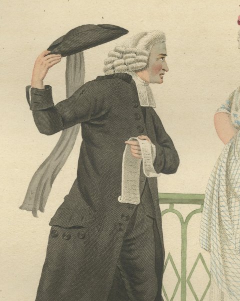 The Aanspreker announcing a Death, Dutch Custom Print, 1811, close-up 1