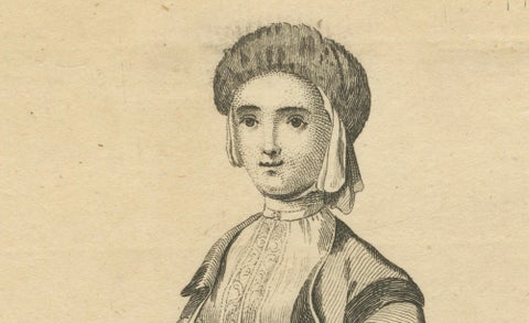 Country Woman near Nuremberg, Germany, Antique Costume Engraving, c.1795, close-up 5