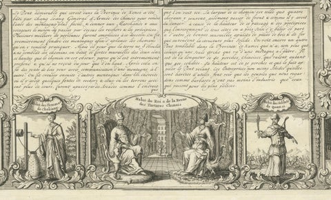 Antique China Costume & Xensi Bridge Engraving, Chatelain, 1719, close-up 3