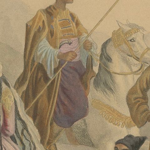 Antique Costume Prints of Asia: Persian, Kurdish, Circassian, Figures c1860, close-up 6