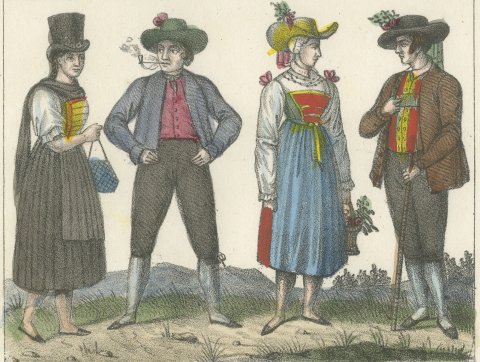 Tyrolean Costume of the Zillertal, Unterinntal, Lechtal and Gröden, 1842, close-up 2