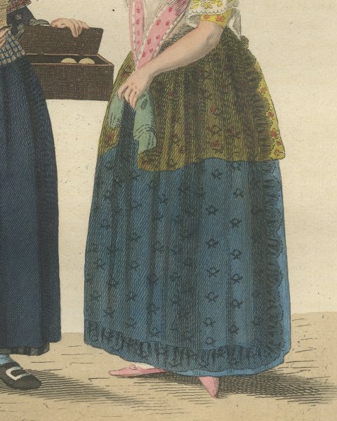 Fresh Butter for the Maid, Dutch Costume Print, Maaskamp, 1811, close-up 3