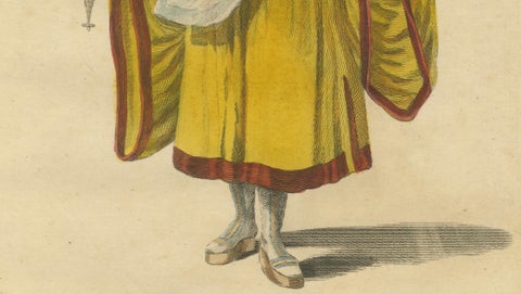 Antique Costume Print Young Lady of Argentiera Archipelago by Jefferys, 1749, close-up 2
