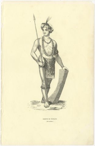 Harfur of Tondano, Antique Wahlen Costume Print, 1843-1844, view 2