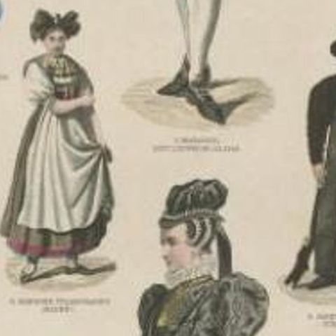 Antique Costume Prints of Tyrol, Paris, Berlin and Others, close-up 2