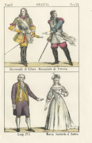 Marshals Villars and Turenne with Louis XVI and Marie Antoinette, 1842
