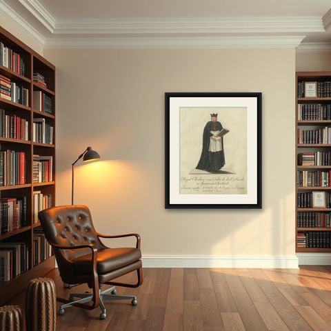 Regular Canon of the Order of St. James of Spain in Choir Attire, 1791 Engraving, shown framed in a room