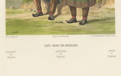 Sámi (Laplander) Costumes from Northern Norway, Helgeland Region, c.1860, close-up 2
