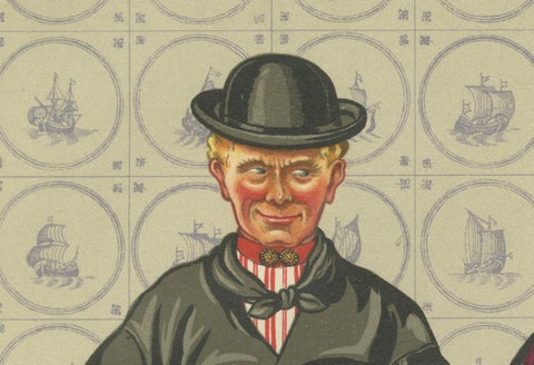 Dutch Man and Woman of Urk in Sunday Dress with Broad Hats, 1932, close-up 3