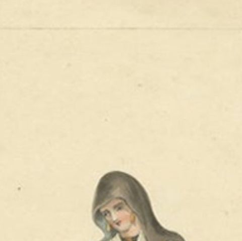 Antique Costume Print of a Dutch Woman from Broek in Waterland, 1817, close-up 1