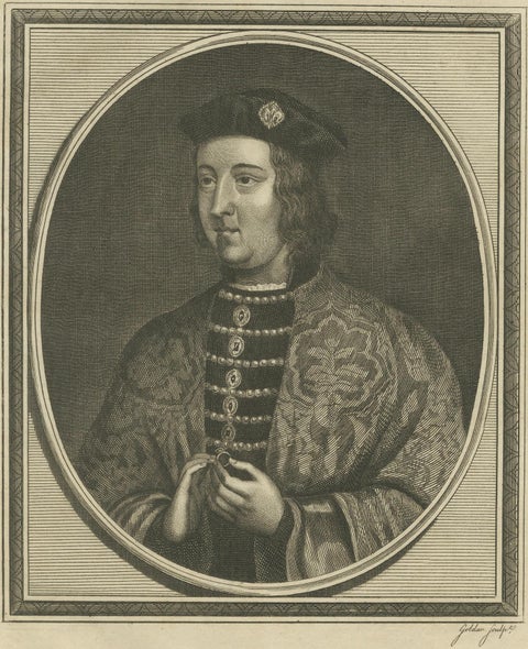Elegant 1786 Engraved Portrait of King Edward IV - Royal Majesty, close-up 3