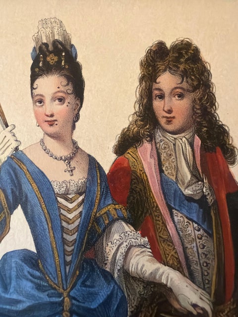 Louis XIV French Court Costume, Royal Couple, 1847, view 2
