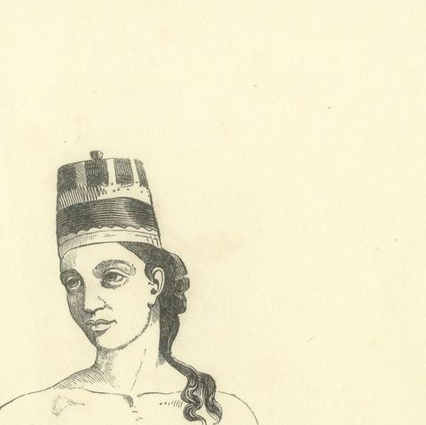 Javanese Man in Court Dress, Antique Wahlen Costume Print, 1843-1844, close-up 2