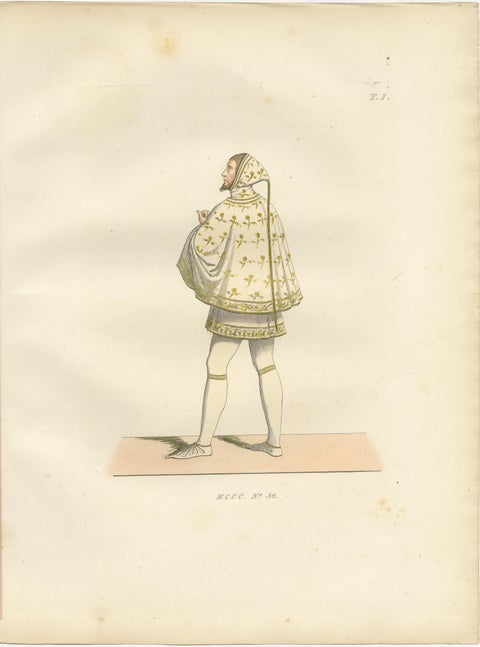 Knights and Devotion: Rhodes Knight, Monk, and Artist in Costume, Engraving 1845, view 4