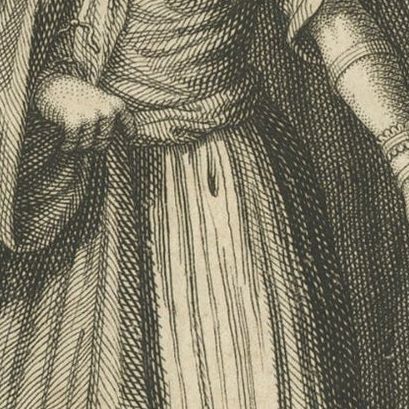 Engraving of a Costume of the Muslim Women in the Mogol or Mughal Empire, 1731, close-up 3