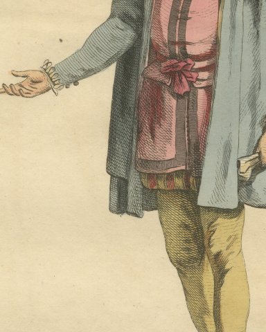 Senator of Cologne in Gray Gown and Flat Hat, Costume of 1577, Jefferys 1757, close-up 2
