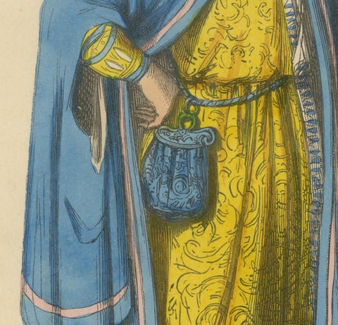 Lord Beaumont in Courtly Attire, Costume Di Moyen Age, 1847, close-up 2