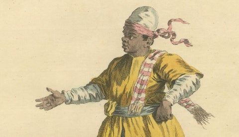 Habit of a Moorish Slave, North African Costume Engraving, 1749, close-up 4
