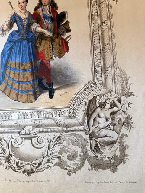 Louis XIV French Court Costume, Royal Couple, 1847, view 4