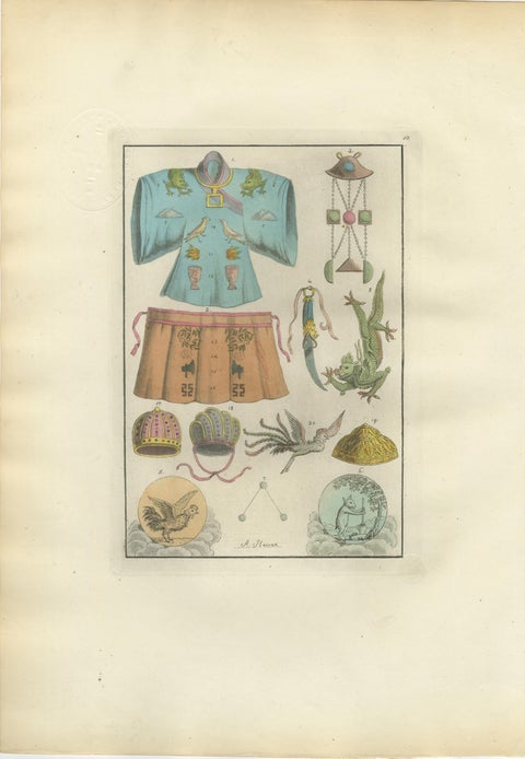 Set of Three Antique East Asian Costume & Arms Plates, Ferrario, 1815, view 2