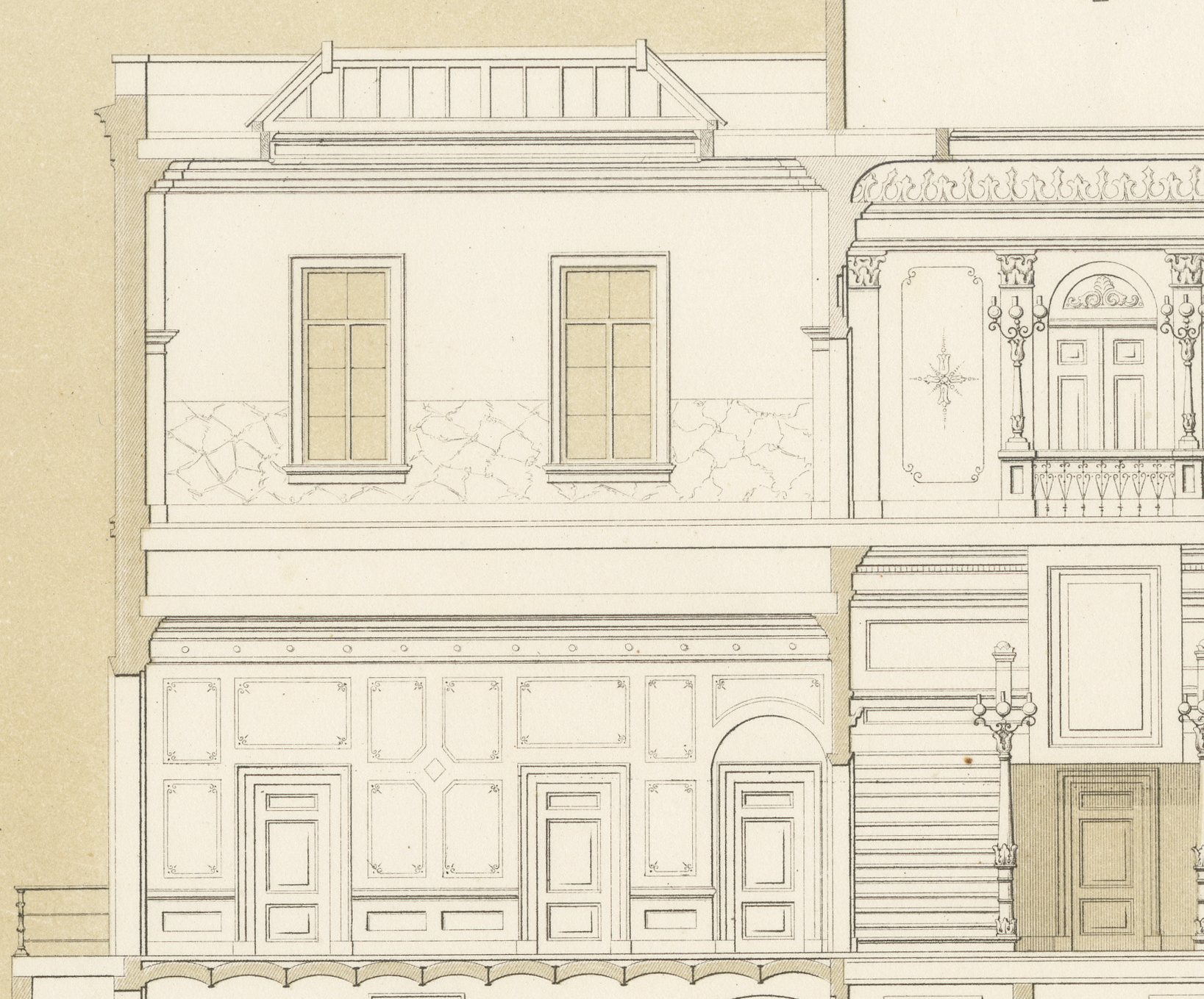 Ultrajectum Office Building, Zeist, Dutch Architecture Print, Leliman, 1865-1866, view 3