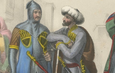 Moldavian and Circassian Costumes, Peoples of the Danubian Provinces, c.1845, close-up 2