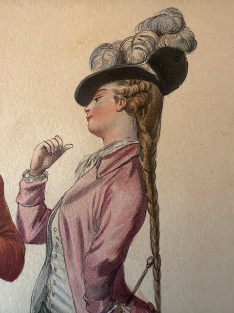 Louis XVI French Rococo Court Costume Lithograph, 1775, Published 1847, view 3