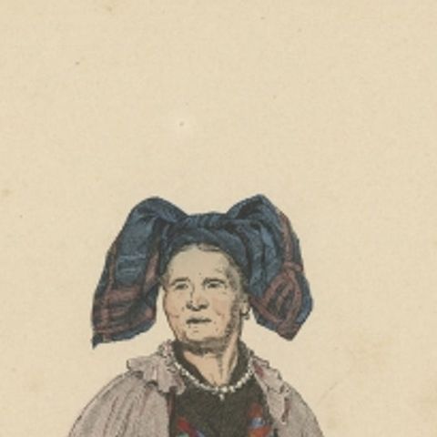 Antique Costume Print of a Farmer's Wife from the Region of Thuringia, c.1880, close-up 1