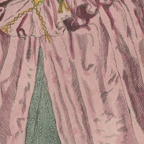 An Original Hand-Colored Antique Print of Queen Elizabeth in a 1651 Dress, 1805, close-up 2