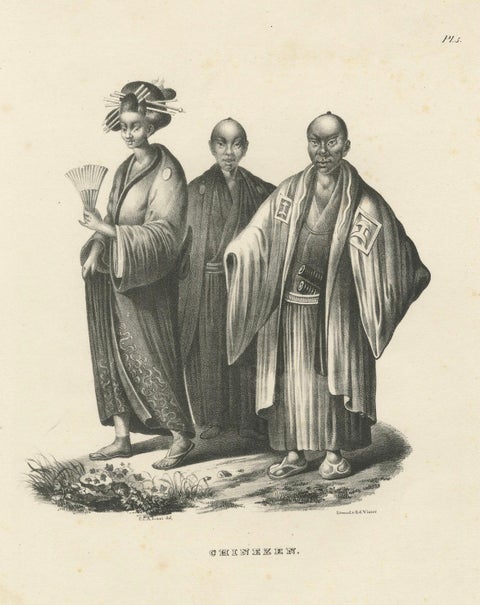 Antique Lithograph of Chinese Figures in Tradional Attire, Brodtmann 1827, close-up 5
