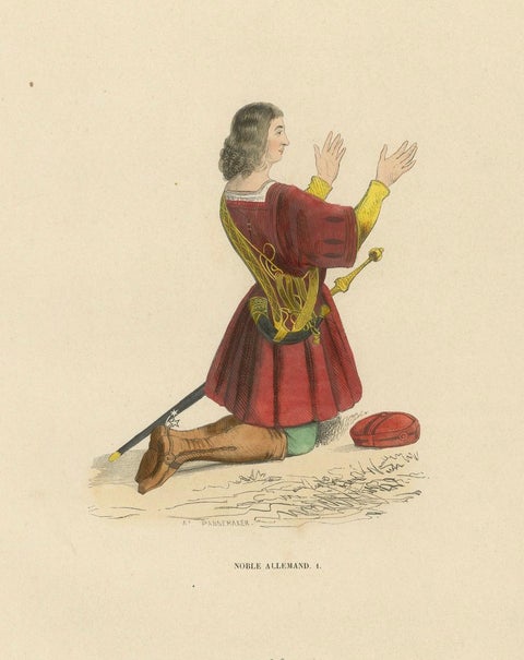The Noble's Plea: A German Aristocrat in Supplication, 1847, close-up 4