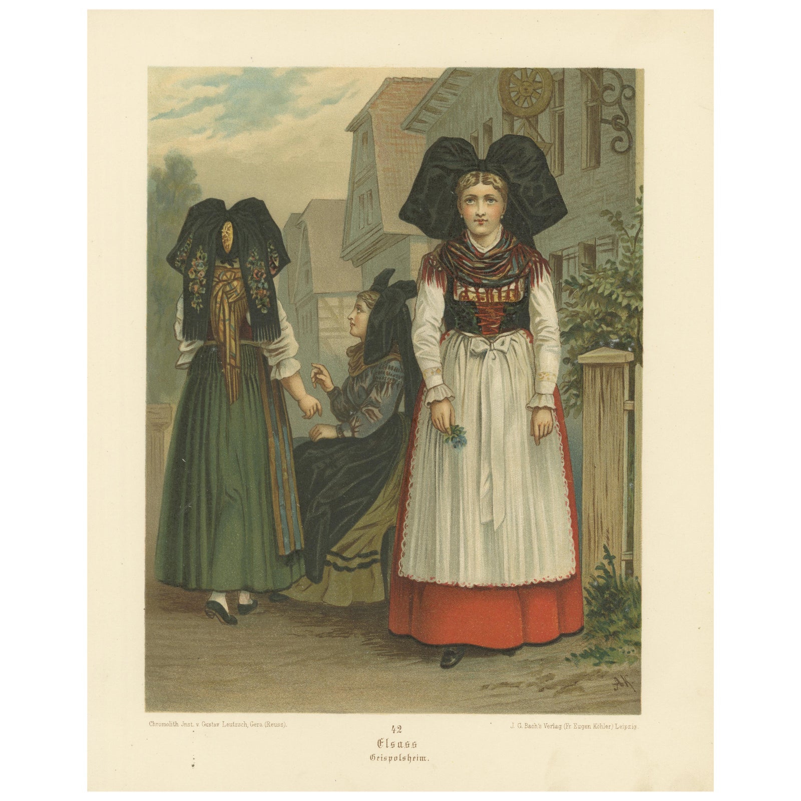 Alsace Folk Costume, Griesheim, Traditional Dress, c.1875
