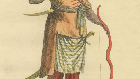 Habit of an Ethiopian, Early Ethnographic Costume Engraving, 1749, close-up 5