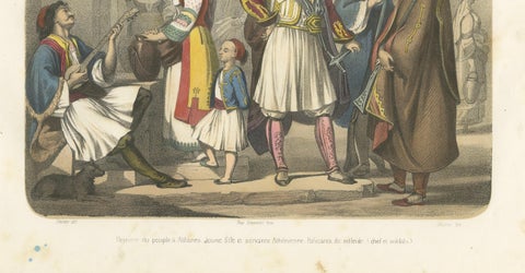 Greek Costumes, Athenians and Palicars of Selléide, c.1845, close-up 5