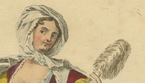 Antique Costume Print Young Lady of Argentiera Archipelago by Jefferys, 1749, close-up 4