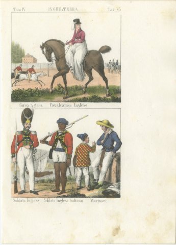 English Horsewoman, a Race, British and Indian Soldiers and Sailors, 1842, view 2