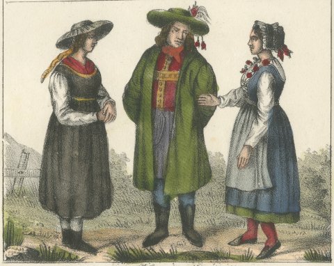 Carniolan Peasant Woman, Styrian Digger, Peasants of Istria and Carniola, 1842, close-up 2