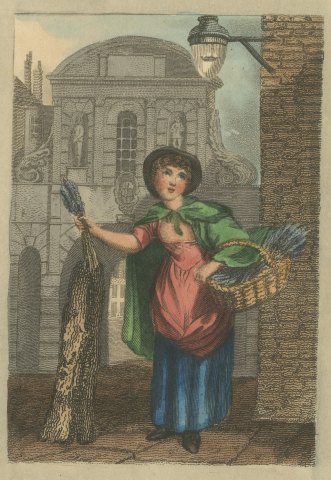 Lavender Seller at Temple Bar, Cries of London, 1804, close-up 1
