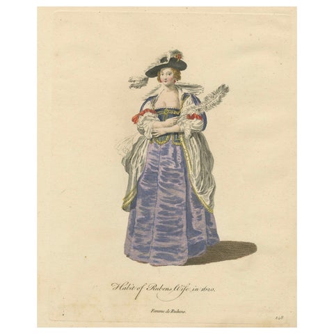 1620 Elegance: The Attire of a Painter's Muse Engraved, circa 1756