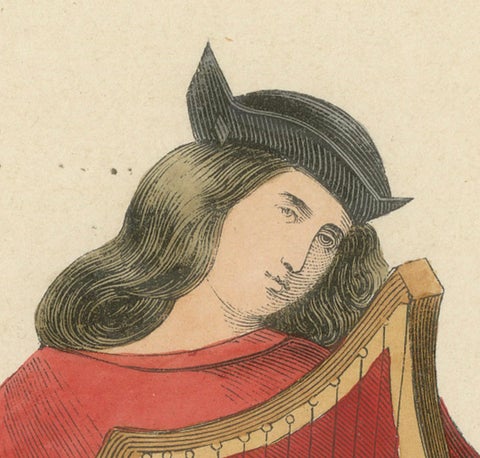 The Melancholic Minstrel: A Musical Performer's Attire, Published in 1847, close-up 3