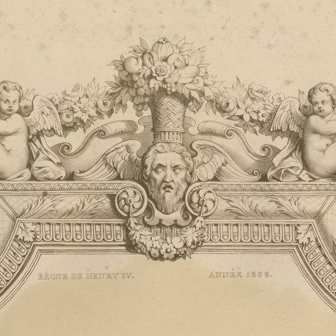 Henri IV & Marie de' Medici French Court Costume Lithograph, 1847, close-up 1