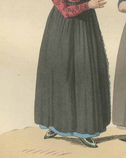 The Conversation, Dutch Costume Print, Maaskamp, 1811, close-up 2