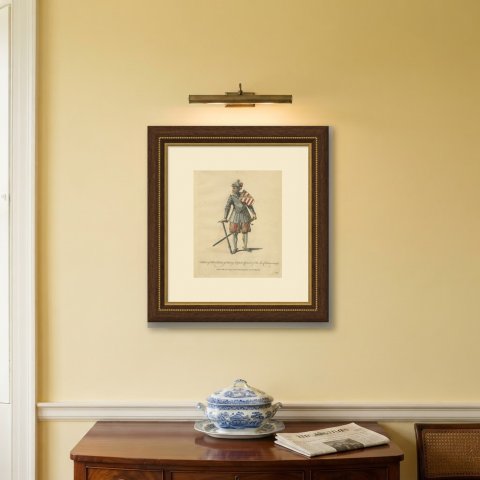 Albert Duke of Saxony in Armor with Shield and Sword, Costume of 1489, 1757, shown framed on a wall